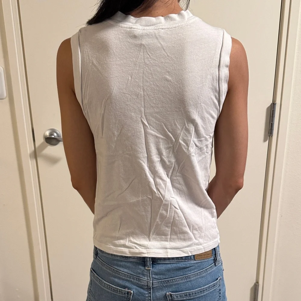 All Saints Classic White Muscle Tee - Picture 2 of 5